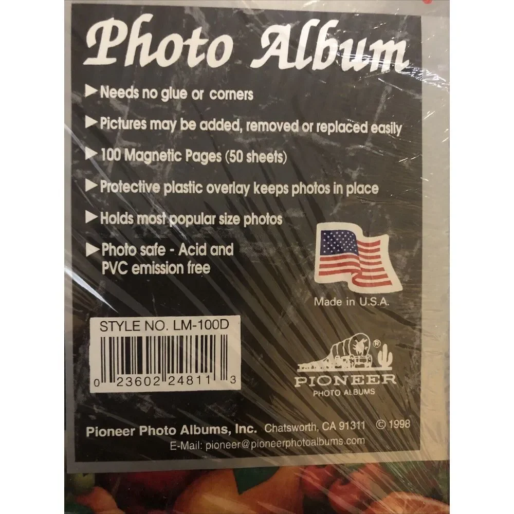 Photo Album‎ Pioneer Vintage 1998 100 Fast-Stick Pages Magnetic Fruit Print NEW